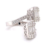 LARGE 3.34CT DIAMOND 18KT WHITE GOLD MULTI SHAPE DOUBLE SQUARE FLOWER LOVE RING