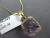 LARGE 4.35CT DIAMOND & AAA AMETHYST 14KT YELLOW GOLD 3D CUSHION & ROUND PENDANT