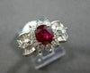 ANTIQUE 1.96CT DIAMOND & AAA RUBY PLATINUM FLOWER DESIGN ENGAGEMENT RING AMAZING