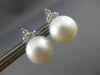 ESTATE .16CT DIAMOND & AAA SOUTH SEA PEARL 18KT WHITE GOLD FLOWER STUD EARRINGS