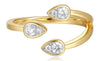 ESTATE .24CT DIAMOND 14K YELLOW GOLD PEAR SHAPE DESIGN 3D CRISS CROSS LOVE RING