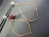 ESTATE LARGE 1.28CT WHITE & PINK DIAMOND 18KT WHITE & ROSE GOLD HANGING EARRINGS