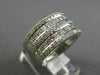 ESTATE LARGE 2.49CT DIAMOND 14K WHITE GOLD 3D MULTI ROW WEDDING ANNIVERSARY RING