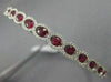 ESTATE 1.96CT DIAMOND & AAA RUBY 18K WHITE GOLD 3D SEMI ETERNITY BANGLE BRACELET