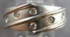 WIDE .11CT DIAMOND 14KT WHITE GOLD MATTE & SHINY MULTI ROW CRISS CROSS FUN RING