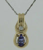 .24CT DIAMOND & AAA TANZANITE 14KT YELLOW GOLD 3D PEAR SHAPE LOVE KNOT PENDANT