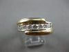 WIDE .45CT DIAMOND 14KT 2 TONE GOLD CHANNEL 7 STONE CRISS CROSS MENS RING #28027