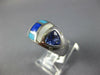 1.38CT DIAMOND & AAA TANZANITE 14KT WHITE GOLD MOTHER OF PEARL & TURQUOISE RING