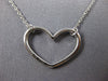 ESTATE 0.32CT DIAMOND 18KT WHITE GOLD 3D CLASSIC OPEN HEART LOVE NECKLACE