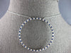 LARGE 1.11CT DIAMOND & AAA SAPPHIRE 14KT WHITE GOLD CIRCLE OF LIFE FUN NECKLACE