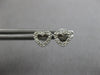 ESTATE SMALL .03CT DIAMOND 14K WHITE GOLD CLASSIC OPEN HEART LOVE STUD EARRINGS