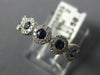 ESTATE .59CT DIAMOND & AAA SAPPHIRE 18K WHITE GOLD 3D ROUND FLOWER HALO FUN RING