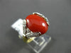 ESTATE .07CT DIAMOND & AAA CORAL 14KT YELLOW GOLD 3D FILIGREE MILGRAIN FUN RING