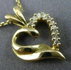 ESTATE SMALL .15CT DIAMOND 14KT YELLOW GOLD 3D CLASSIC OPEN HEART PENDANT #23624