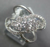 LARGE 1.04CT DIAMOND 18KT WHITE GOLD 3D CLUSTER CRISS CROSS LOVE KNOT FUN RING