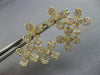 LARGE 2.09CT DIAMOND 18KT YELLOW GOLD FLOWER 4 LEAF CLOVER STUD HANGING EARRINGS