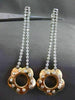 ESTATE 1.80CT DIAMOND 14KT WHITE & ROSE GOLD 3D ETOILE FLOWER HANGING EARRINGS