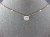 .74CT WHITE & PINK DIAMOND 18KT WHITE & ROSE GOLD PRINCESS & ROUND LOVE NECKLACE