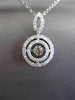 ESTATE .50CT DIAMOND 14KT WHITE GOLD SOLITARE HALO FILIGREE FLOATING PENDANT