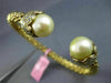 ESTATE WIDE 1.20CT DIAMOND 14KT YELLOW GOLD 3D FLOWER FLEXIBLE BANGLE BRACELET