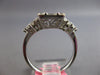 1.35CT DIAMOND 18K WHITE GOLD ROUND BAGUETTE & PEAR SHAPE DOUBLE FLOWER FUN RING