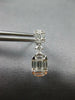 1.07CT DIAMOND 18KT WHITE GOLD CLUSTER INVISIBLE OVAL & SQUARE HANGING EARRINGS