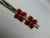 1.42CT DIAMOND & AAA RUBY 18KT ROSE GOLD 3D PEAR SHAPE FLOWER STAR STUD EARRINGS