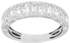 1.27CT DIAMOND 14KT WHITE GOLD ROUND & PRINCESS SEMI ETERNITY ANNIVERSARY RING