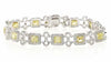 LARGE 6.81CT WHITE & FANCY YELLOW DIAMOND 18KT 2 TONE GOLD 3D INFINITY BRACELET