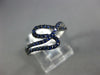 ESTATE .55CT AAA SAPPHIRE 18KT WHITE GOLD 3D WAVE CRISS CROSS FUN RING