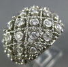 ESTATE LARGE .90CT DIAMOND 18KT WHITE GOLD OPEN FILIGREE ETOILE CRISS CROSS RING