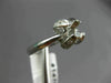 ANTIQUE DIAMOND 14K WHITE GOLD 3D ROUND FLOWER SEMI MOUNT ENGAGEMENT RING #14766