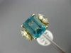 ESTATE LARGE 4.50CT DIAMOND & AAA BLUE APATITE 14KT YELLOW GOLD ENGAGEMENT RING