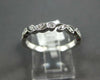 ESTATE .08CT DIAMOND 18K WHITE GOLD MULTI LEAF FILIGREE WEDDING ANNIVERSARY RING