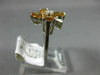 ESTATE WIDE 3.15CT WHITE & CHOCOLATE FANCY DIAMOND 14K WHITE GOLD 3D FLOWER RING