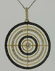 .82CT WHITE & BLACK DIAMOND 14KT BLACK & YELLOW GOLD 3D MULTI CIRCULAR PENDANT