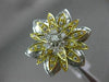 ESTATE LARGE 1.47CT ROUND & BAGUETTE CUT DIAMOND 18KT TWO TONE GOLD FLOWER RING