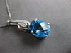 ESTATE LARGE 3.3CT DIAMOND & AAA BLUE TOPAZ 14KT WHITE GOLD OVAL & ROUND PENDANT