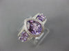 LARGE 2.49CT DIAMOND & AAA AMETHYST 14KT WHITE GOLD PEAR SHAPE & ROUND FUN RING