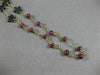 ANTIQUE LONG AAA HEMATITE & RUBY 18KT YELLOW GOLD 3D SHOOTING STAR FUN NECKLACE
