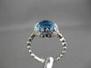 ANTIQUE 5.08CTW DIAMOND & AAA BLUE TOPAZ 14KT WHITE GOLD FILIGREE MILGRAIN RING