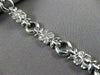 ANTIQUE WIDE .64CT DIAMOND 14KT WHITE GOLD 3D LINK FLORAL LOVE BRACELET #11573