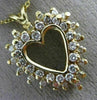 ESTATE .90CT DIAMOND 14KT YELLOW GOLD CLASSIC OPEN HEART FLOATING PENDANT #5560
