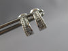 .23CT DIAMOND 14KT WHITE GOLD 3D ROUND & BAGUETTE SEMI CIRCULAR HANGING EARRINGS