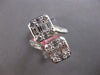 EXTRA LARGE 3.06CT DIAMOND 18KT WHITE GOLD ROUND & BAGUETTE DOUBLE SQUARE RING