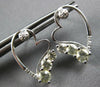 1.32CT DIAMOND & AAA GREEN AMETHYST 14KT WHITE GOLD ROUND HEART HANGING EARRINGS