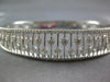 ESTATE WIDE 3.35CT DIAMOND 18KT WHITE GOLD 3D MULTI ROW FILIGREE BANGLE BRACELET