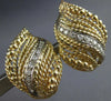 ESTATE LARGE .45CT DIAMOND 14K 2 TONE GOLD FILIGREE LEAF CLIP ON EARRINGS #27698