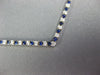 ESTATE LARGE .37CT DIAMOND & AAA SAPPHIRE 18KT WHITE GOLD 3D V SHAPE NECKLACE