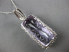 LARGE 25.13CT DIAMOND & AAA AMETHYST 14KT WHITE GOLD 3D CUSHION & ROUND PENDANT